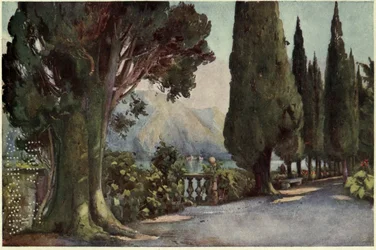 Cypress Avenue, Villa del Pizzo, Lago di Como, Illustration from 