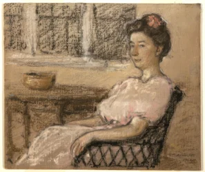 Seated Woman in Pink