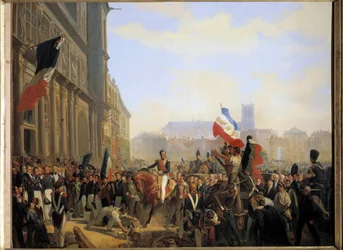 Revolution of July 1830: Louis Philippe, Duke of Orleans Arriving at the City Hall of Paris