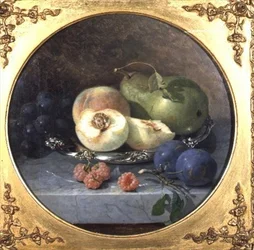 Still Life of Fruit on a Marble Ledge