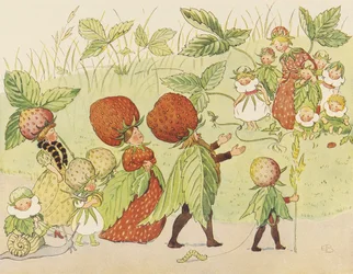 Lasse Liten in the Garden - The Strawberry Family