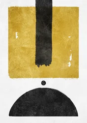 Golden Black Geometric Forms