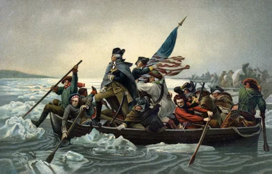 George Washington crossing the Delaware during the American War of Independence, 25 December 1776
