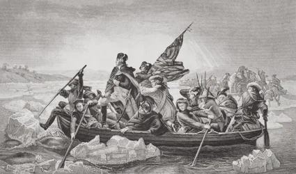 Washington crossing the Delaware near Trenton, New Jersey, Christmas 1776, from 