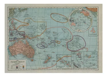 Map of the Pacific Ocean, c1910s