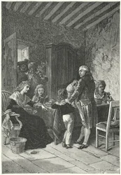 Louis XVI and his family imprisoned in the Temple