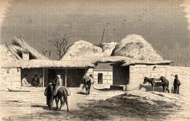 A Caravanserai in Tashkent, Uzbekistan, Illustration from 
