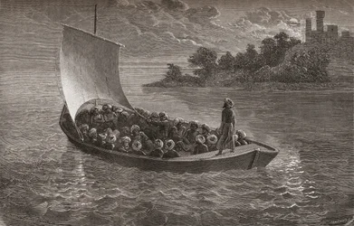 Arminio Vambery and His Companions Navigating the Caspian Sea in 1863, Illustration from 