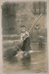 Cosette. Illustration from Les Misérables by Victor Hugo