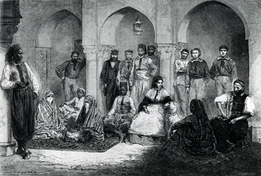 Miss Tinne with her House Staff, Algiers