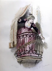 Rosine, character of the Barber of Seville by Beaumarchais created in 1773. Illustration by Emile Bayard.