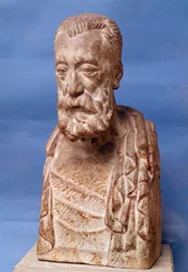 Bust of the French writer Anatole France. Sculpture of Antoine Bourdelle