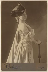 Unidentified Woman with Walking Stick