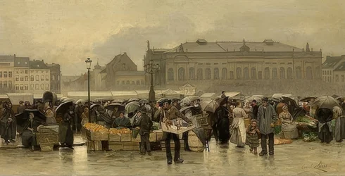 The Market in Front of the Theater in Antwerp