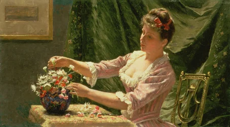 Young Woman Arranging Flowers