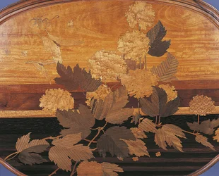 Close-up of an oval tea table, France