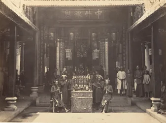 Religious Ceremony in the Chinese Pagoda of Cholen, Saigon, Cochinchina, 1866