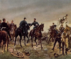 Meeting of King Wilhelm I with Crown Prince Friedrich Wilhelm in the Battle of Königgrätz, 3 July 1866