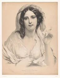 Veiled Young Woman with a Cigarette in Her Hand