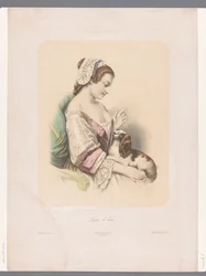 Young Woman Training Her Lapdog (Motifs de miniature series)