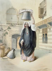 Young Arab Girl Returning from the Hammam in Cairo, illustration from 