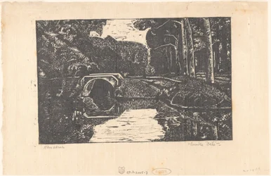 Bridge Over a Canal in a Forest