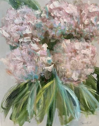 Painterly Pink Hydrangeas