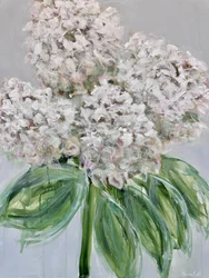 Painterly White Hydrangeas