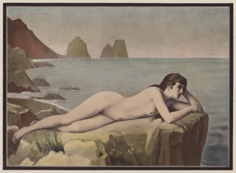 Delerium, woman lying on a clifftop