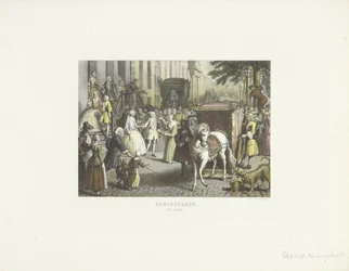 Bridal Couple Getting into a Carriage (Bridal Procession)