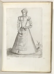 Galla Woman (title on object: Galla mul(ier)) A Married Woman from France, Dressed in the Fashion of ca. 1550 (series title: Diversarum gentium nostrae aetatis habitus)