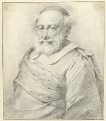 Portrait of a Man with White Beard and Cap, Facing Left
