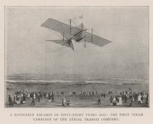 A Navigable Air-Ship of Fifty-Eight Years ago, the First Steam Carriage of the Aerial Transit Company