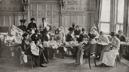 A Ladies Red Cross Sewing Meeting in Claridge
