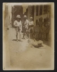 A prisoner under armed guard at Ram Bagh garden, from Views of Amritsar, including the aftermath of the riots