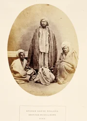 Afghan Horse Dealers, Soonnee Mussulmans, Sind, from The People of India, by J. Forbes Watson, published 1868