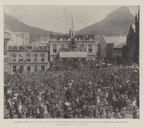 Assembly outside the Town Hall, Cape Town, at which the Resolution was passed in Favour of Annexing the Boer Republics