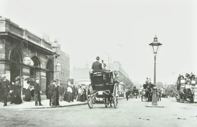 Baker Street Station, Marylebone Road, Westminster LB: looking east by Baker Street, 1895