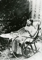 Christabel Pankhurst (1881-1969) Reading a Copy of The Suffragette c.1905-14