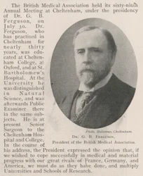 Dr G B Ferguson, President of the British Medical Association