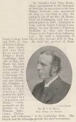 Dr H C G Moule, New Bishop of Durham