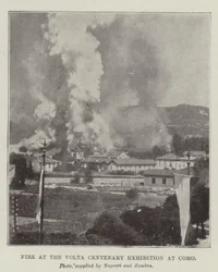 Fire at the Volta Centenary Exhibition at Como