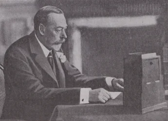 George V Broadcasting His Christmas Message to the British Commonwealth and Empire