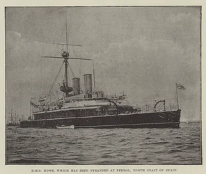 HMS Howe, which has been stranded at Ferrol, North Coast of Spain