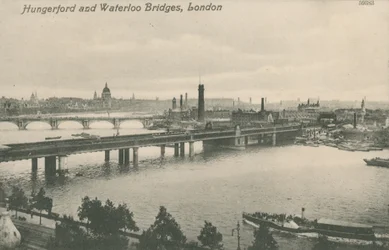 Hungerford and Waterloo Bridges, London