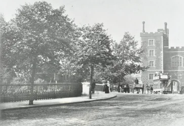 Lambeth Bridge: Approach Road with Lambeth Palace in Background, 1897