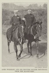 Lord Wolseley and Sir Redvers Buller returning from the Manoeuvres