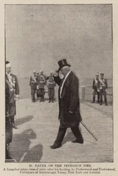 M Faure on the Peterhof Pier