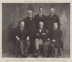 Members of the Royal Commission on Irish Land Acts at Present Sitting at the Four Courts, Dublin