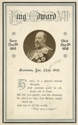 Memorial card, King Edward VII